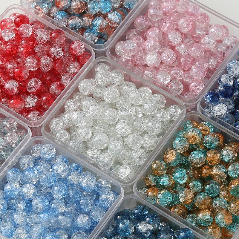 50 Pieces Diameter 10mm Glass Crack Beads