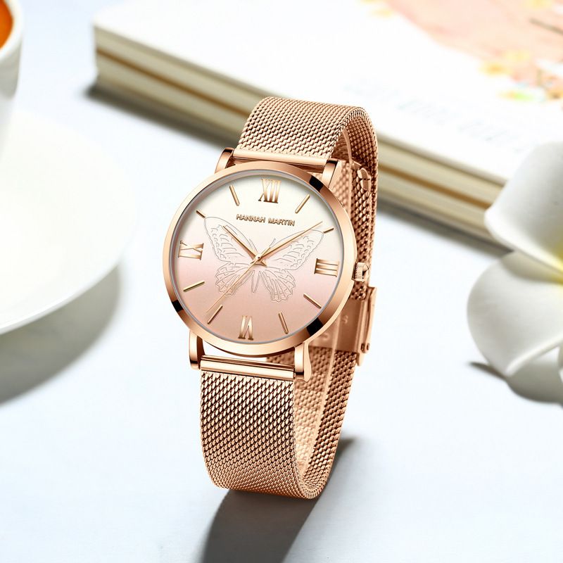 Elegant Business Gradient Color Butterfly Quartz Women's Watches