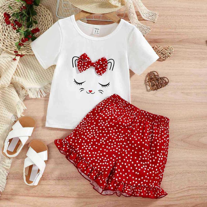 Simple Style Round Dots Cotton Baby Clothing Sets