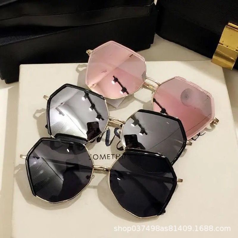 Simple Style Solid Color Ac Polygon Full Frame Women's Sunglasses