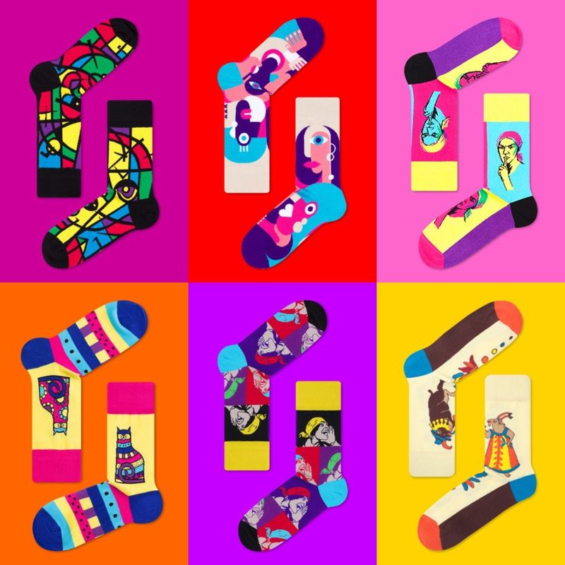 Unisex Simple Style Classic Style Color Block Cotton Printing Crew Socks A Pair