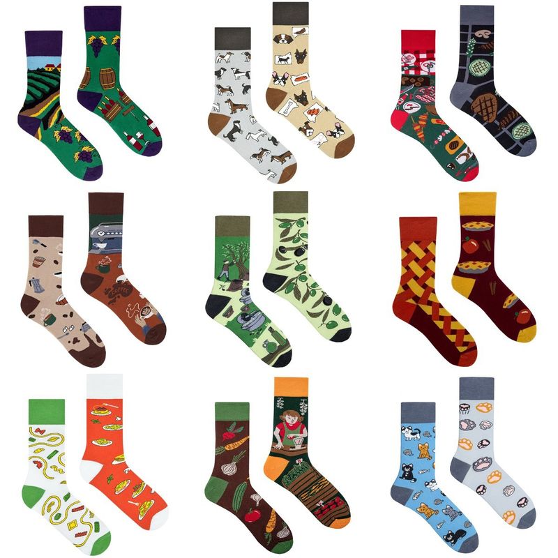 Unisex Simple Style Classic Style Color Block Cotton Printing Crew Socks A Pair