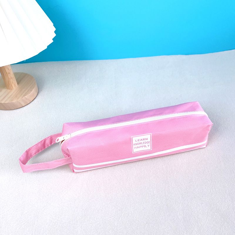 Color Block Cloth Learning School Preppy Style Simple Style Pencil Case