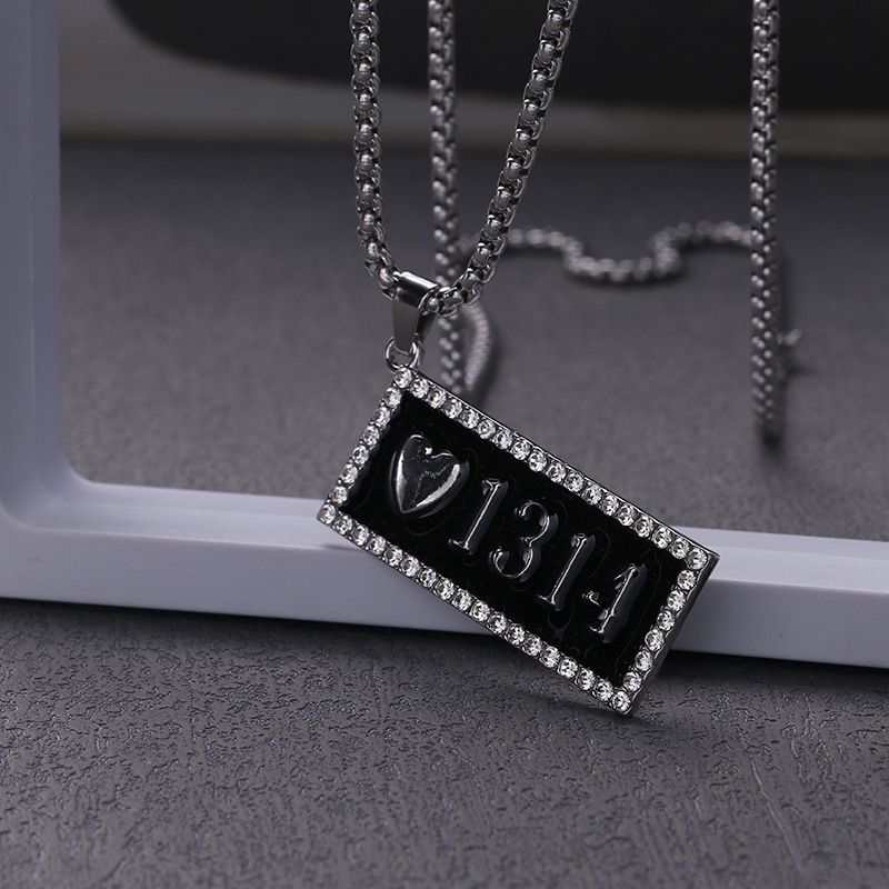 Hip-Hop Number Heart Shape Alloy Titanium Steel Plating Unisex Pendant Necklace