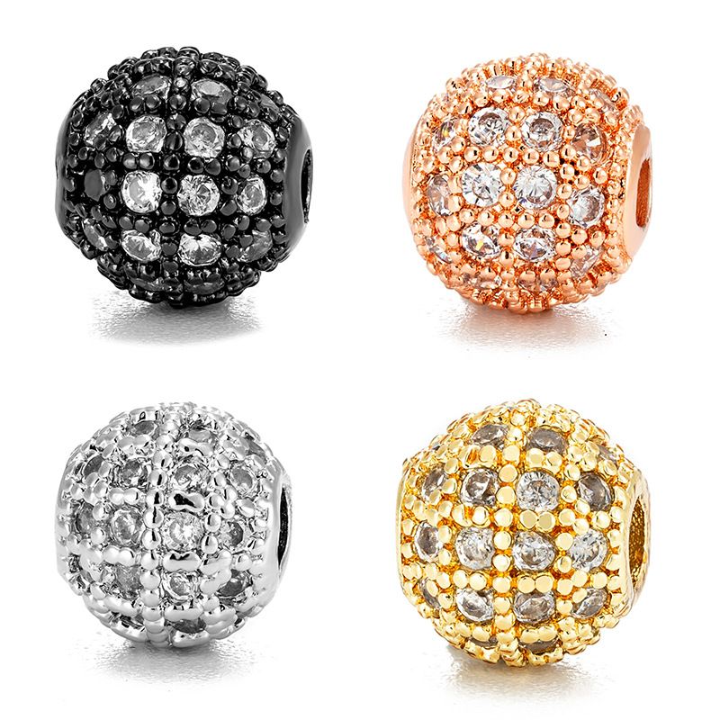 1 Piece Copper Zircon Ball Beads