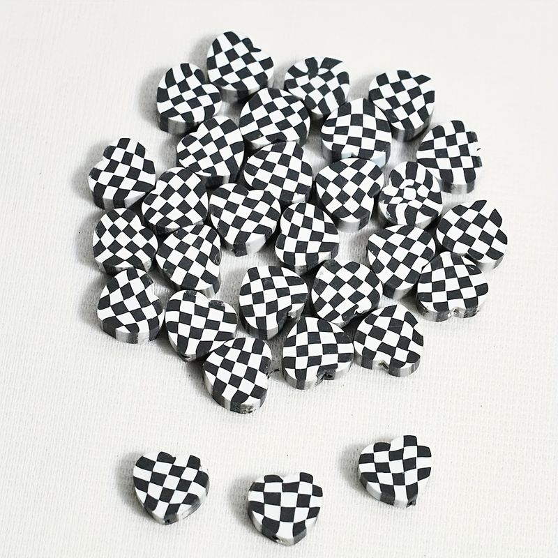 100 PCS/Package Soft Clay Heart Shape Beads
