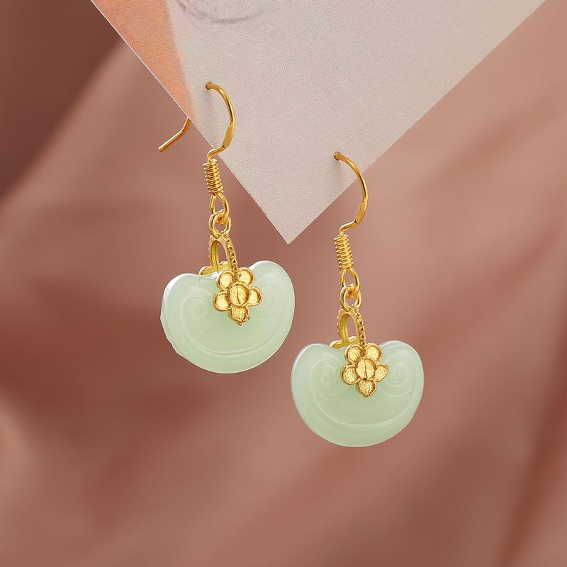 1 Pair Elegant Glam Geometric Plating Artificial Gemstones Drop Earrings