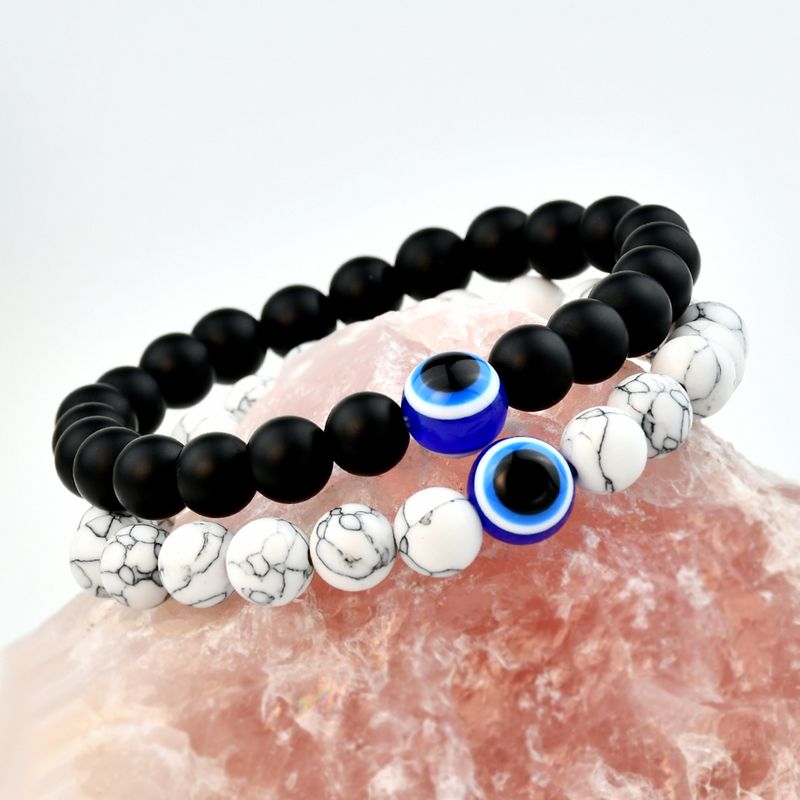 Estilo Simple Ojo Piedras Preciosas Artificiales Con Cuentas Hecho A Mano Unisexo Pulsera