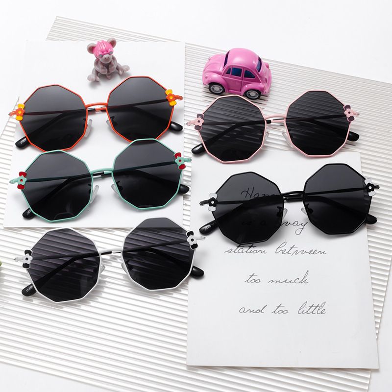 Hip-Hop Streetwear Geometric Tac Polygon Full Frame Kids Sunglasses