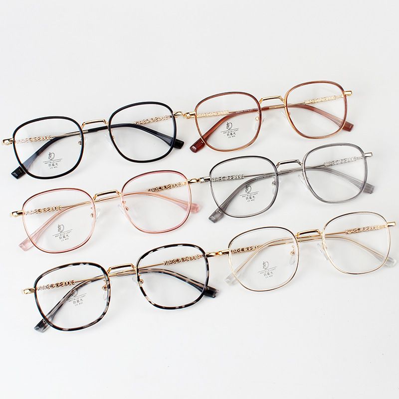Simple Style Solid Color Pc Round Frame Full Frame Optical Glasses