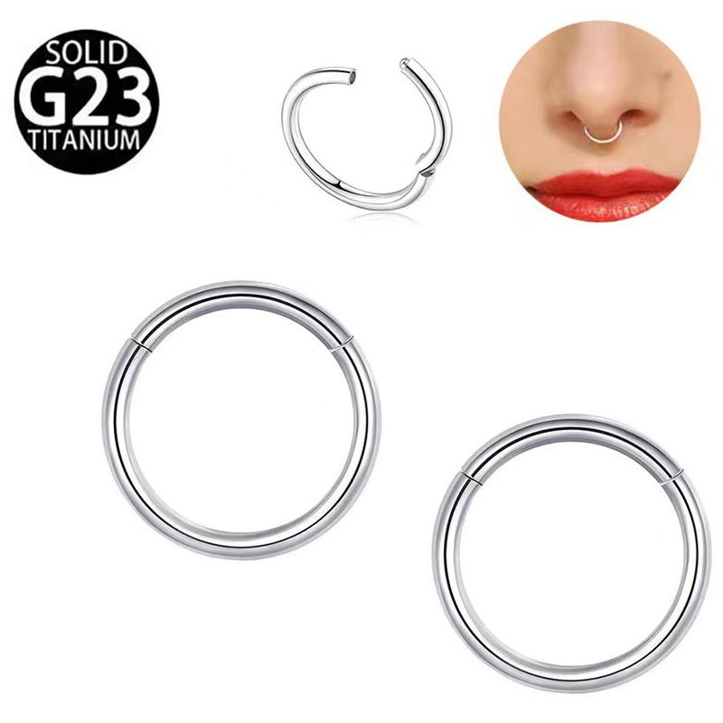 1 Piece Nose Rings & Studs Basic Solid Color Pure Titanium