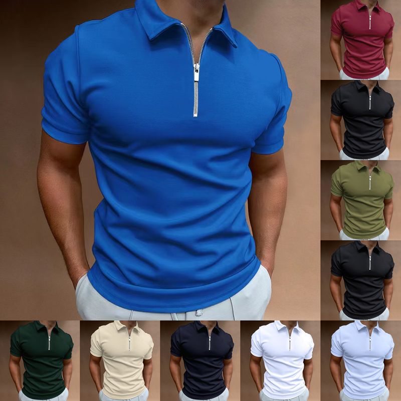 Männer Einfarbig Polo Hemd Herren Bekleidung