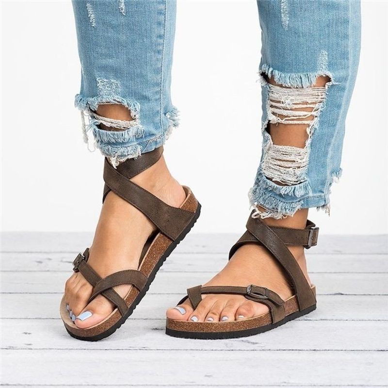 Women's Casual Solid Color Round Toe Casual Sandals