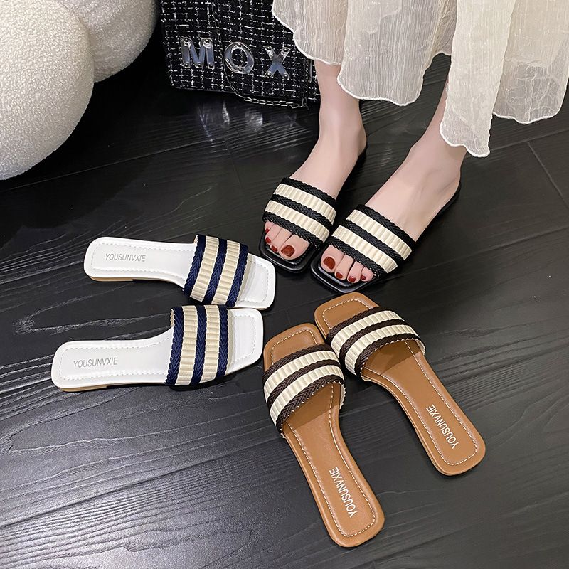 Women's Basic Color Block Open Toe Casual Sandals