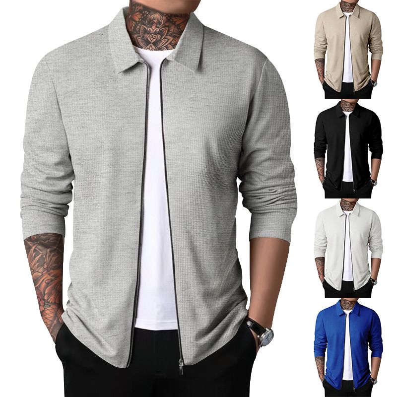 Men's Solid Color Pleated Men's Clothing
