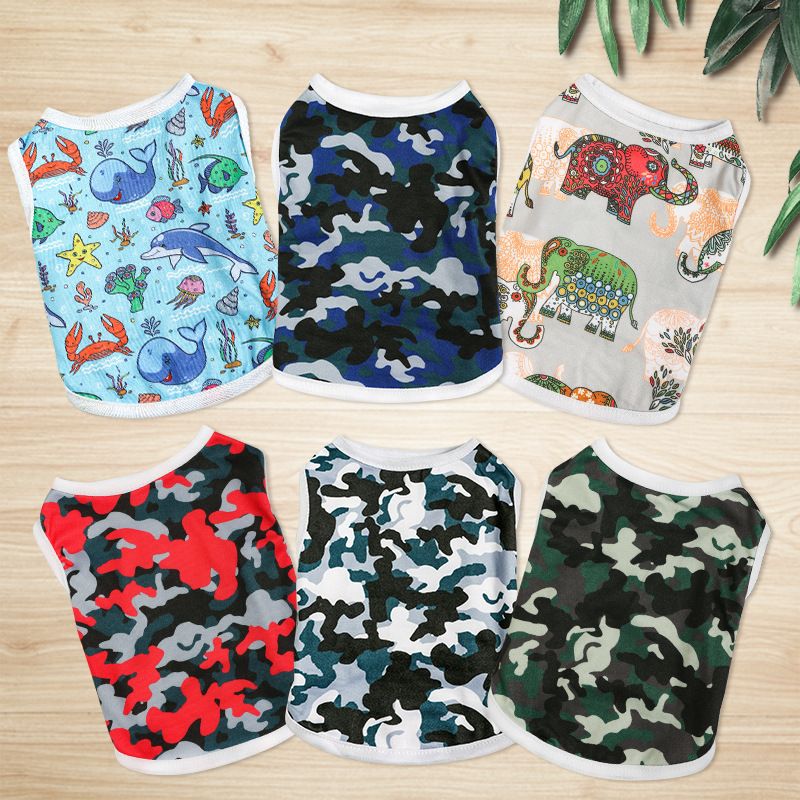 Cute Polyester Elephant Camouflage Pet Clothing