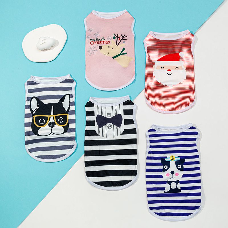 Cute Polyester Dog Stripe Pet Clothing