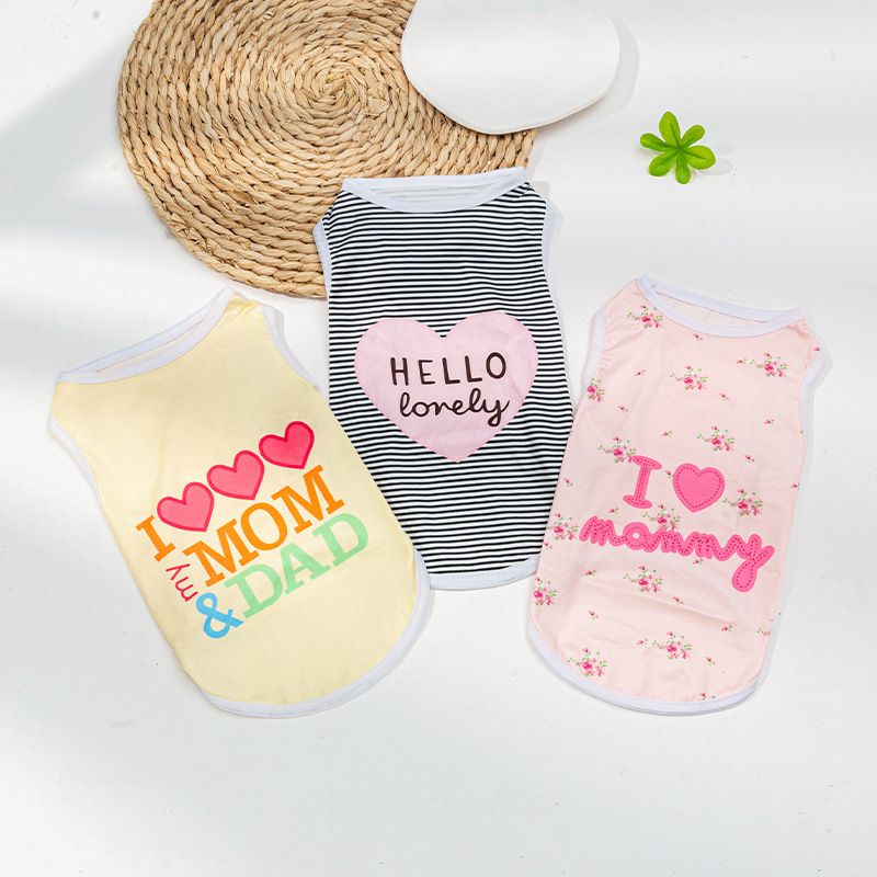 Casual Polyester Letter Color Block Pet Clothing