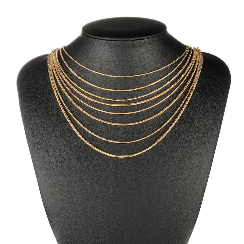 Stainless Steel Simple Style U Shape Solid Color Plating Necklace