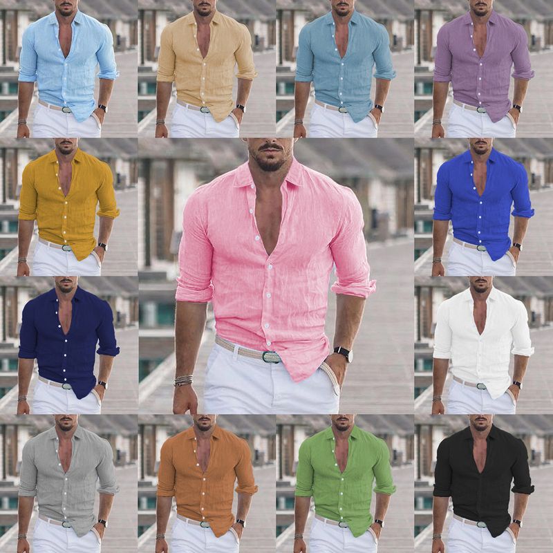 Männer Einfarbig Bluse Herren Bekleidung