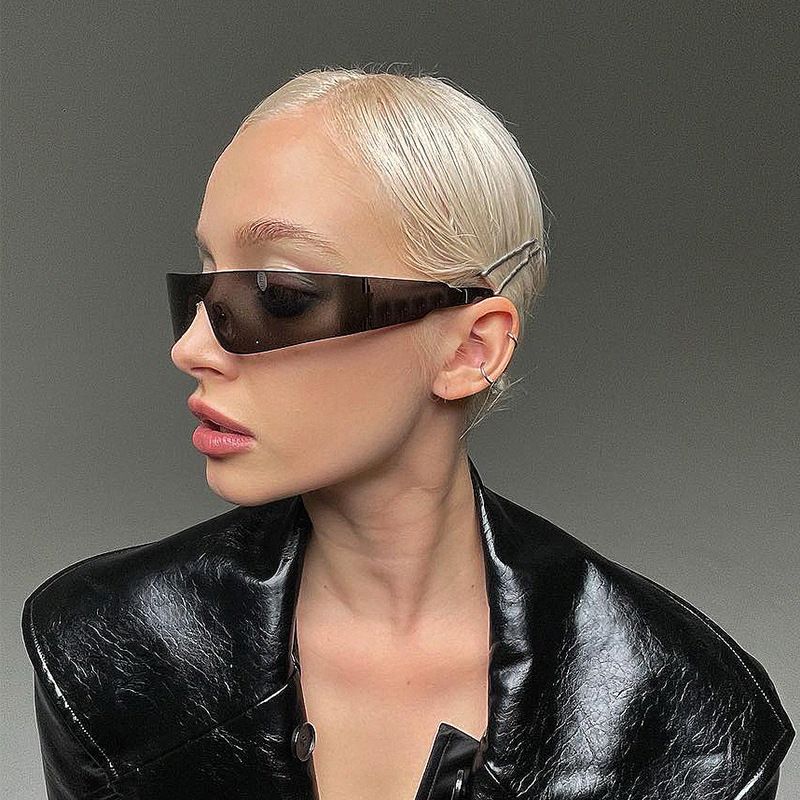 Simple Style Solid Color Ac Special-shaped Mirror Frameless Women's Sunglasses