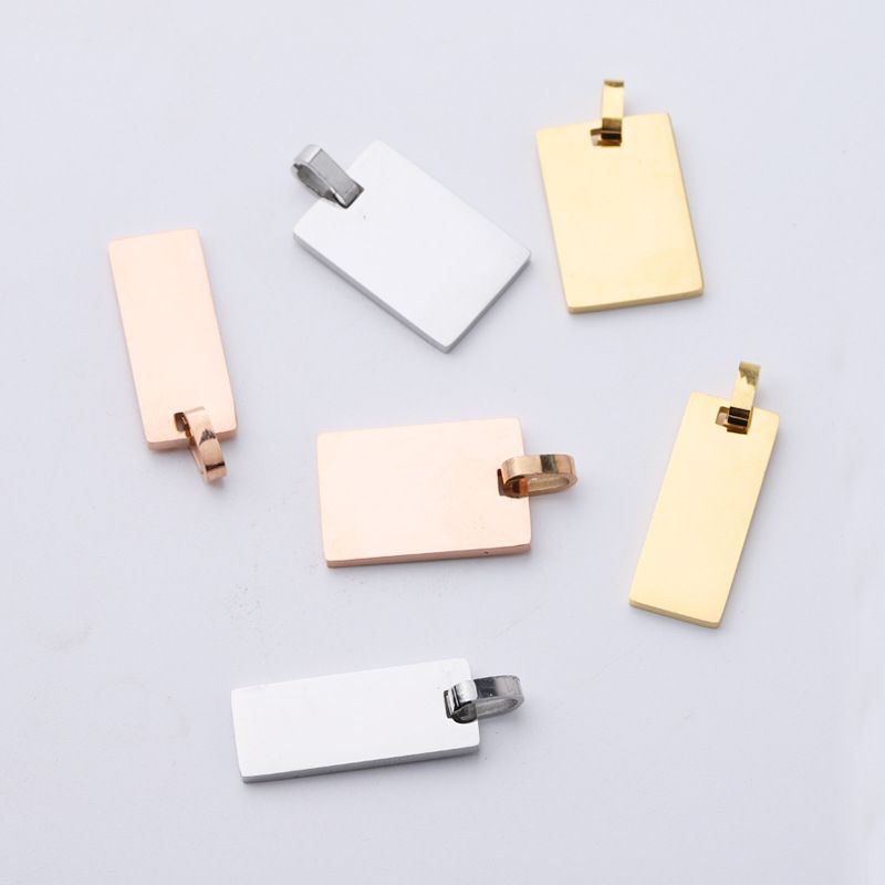 1 Piece Stainless Steel None 18K Gold Plated Rose Gold Plated Solid Color Polished Pendant