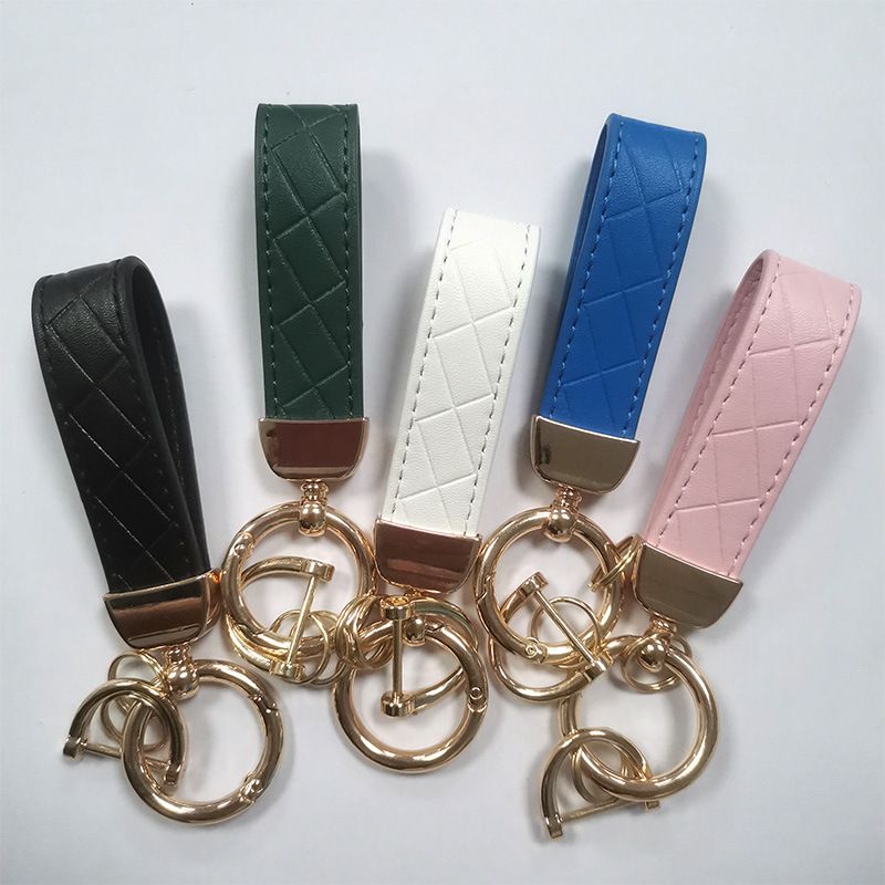 Simple Style Solid Color Pu Leather Zinc Alloy Women's Bag Pendant Keychain