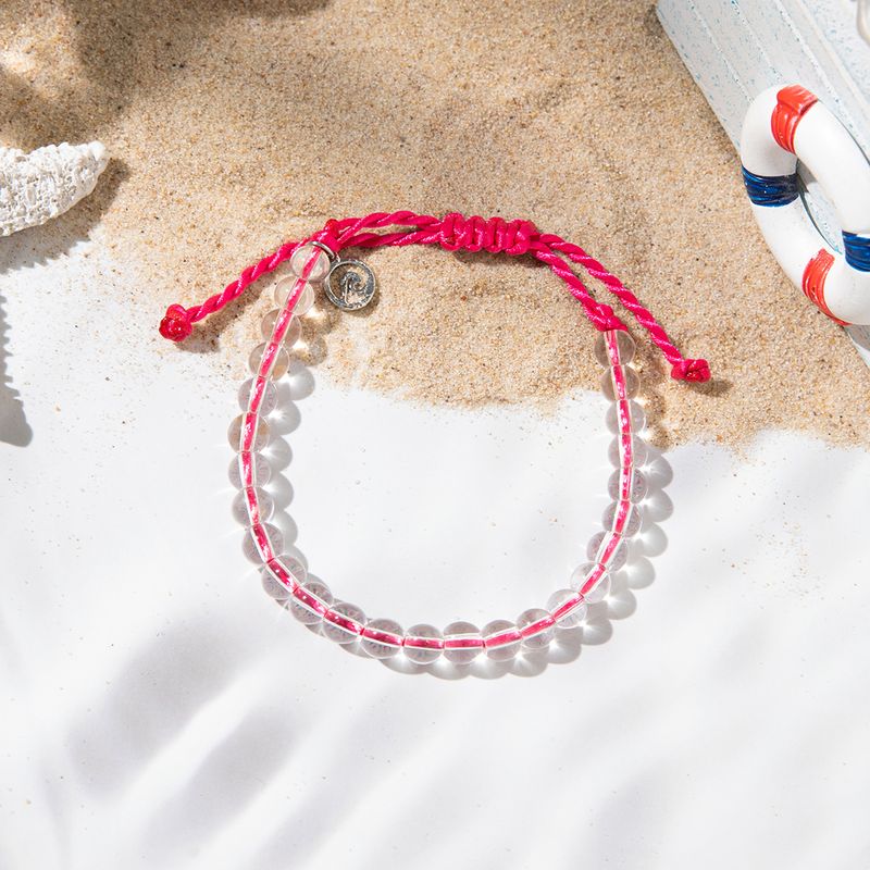 Vacaciones Bohemio Playa Ronda Vidrio Con Cuentas Cordón Mujeres Pulsera