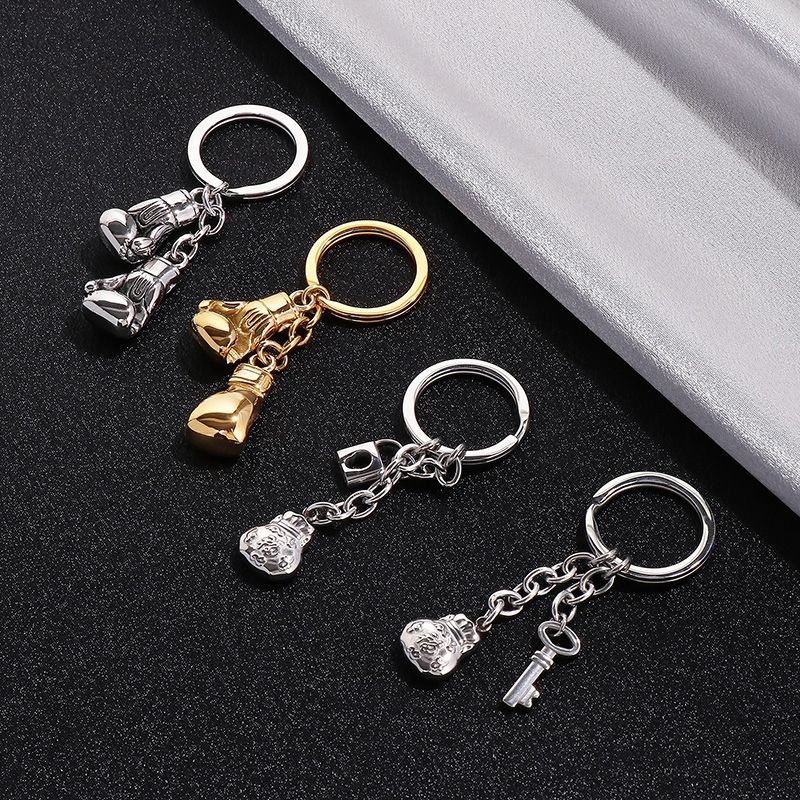 Simple Style Boxing Gloves Key Lock Titanium Steel Plating 18K Gold Plated Bag Pendant Keychain
