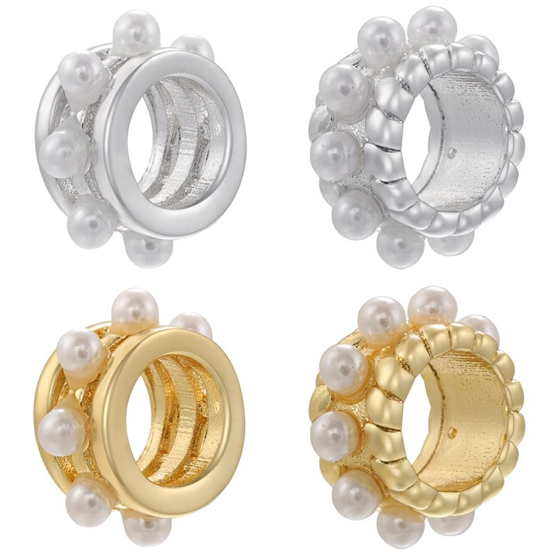 1 Piece Brass Artificial Pearls Round Beads
