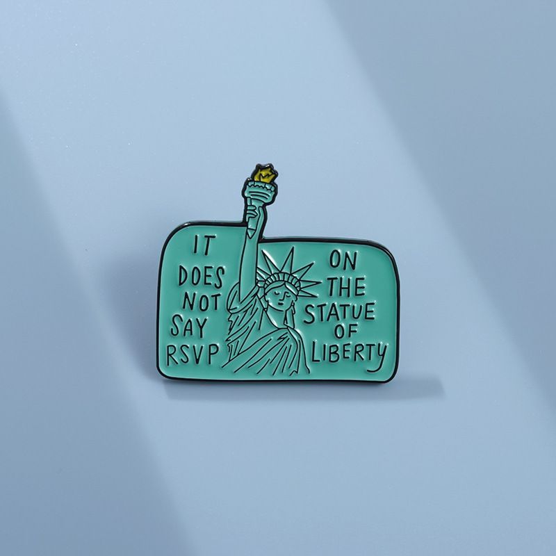 Cute Cartoon Character Statue Of Liberty Alloy Plating Unisex Brooches