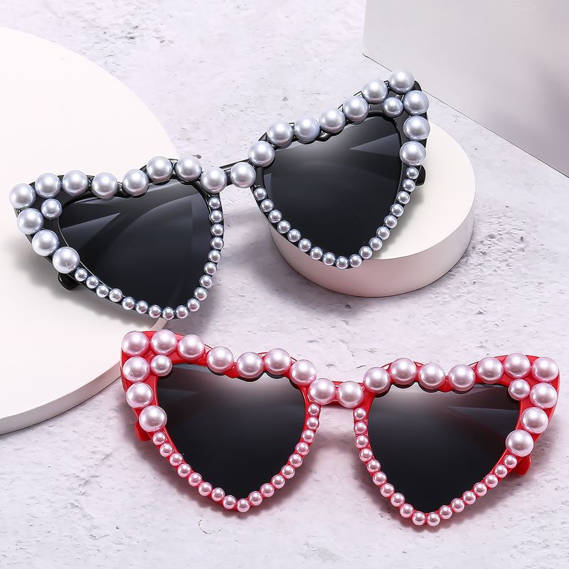 Vacation Wings Ac Special-Shaped Mirror Inlaid Pearls Full Frame Women's Sunglasses