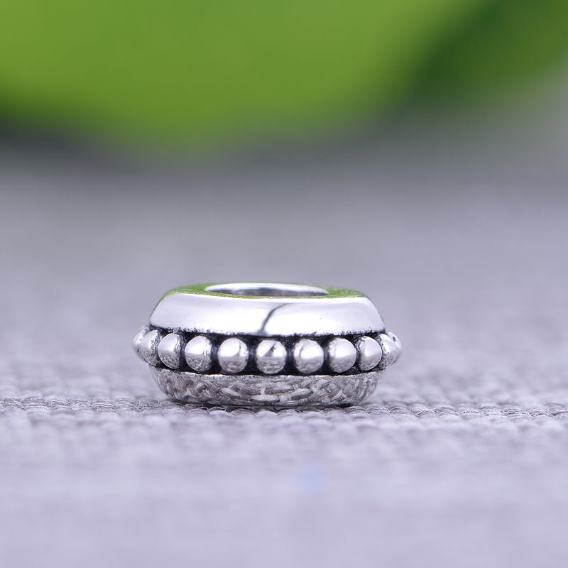 1 Stück 9,9mm Durchmesser Loch 2~2.9mm Sterling Silber Einfarbig Poliert Perlen