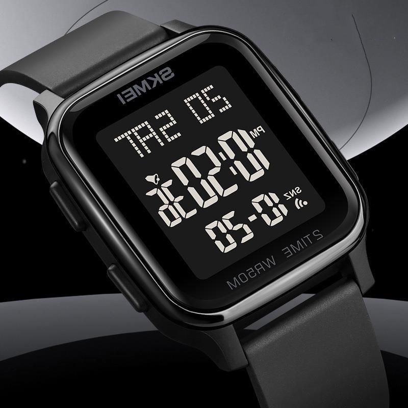 Simple Style Solid Color Buckle Electronic Men's Watches