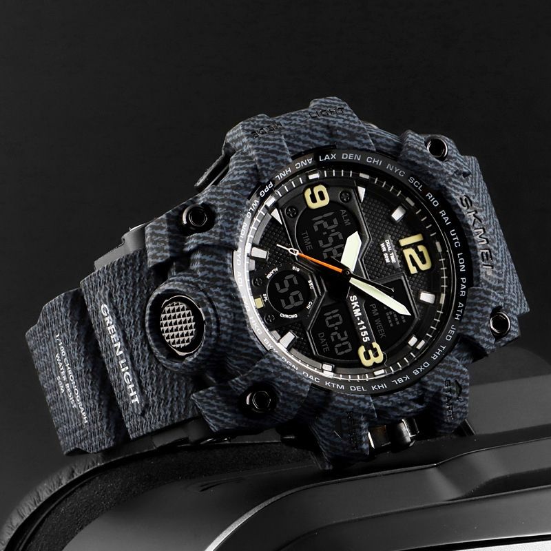 Sports Geometric Buckle Electronic Men's Watches