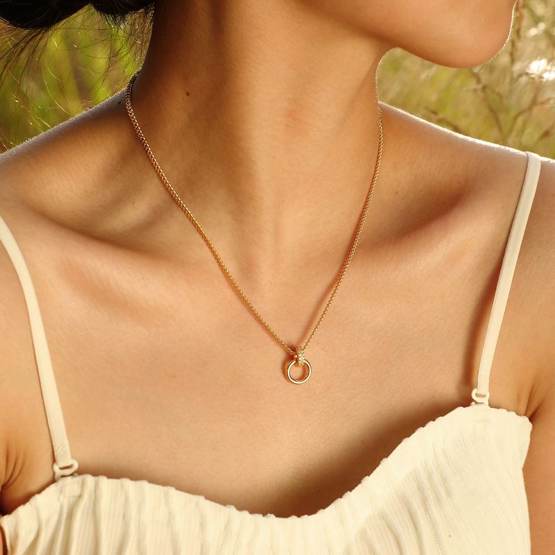 Wholesale Simple Style Geometric Copper Pendant Necklace
