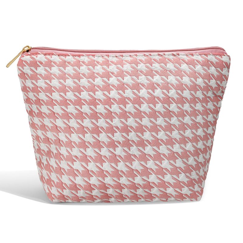 Basic Houndstooth Cotton Chain Square Makeup Bags