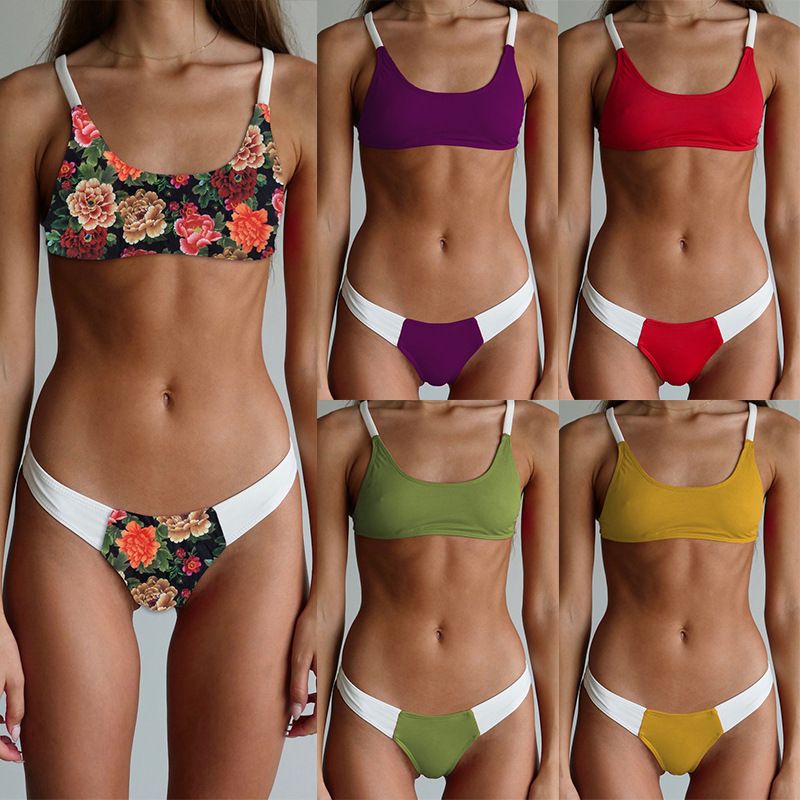 Mujeres Multicolor Juego De 2 Piezas Bikinis Traje De Baño