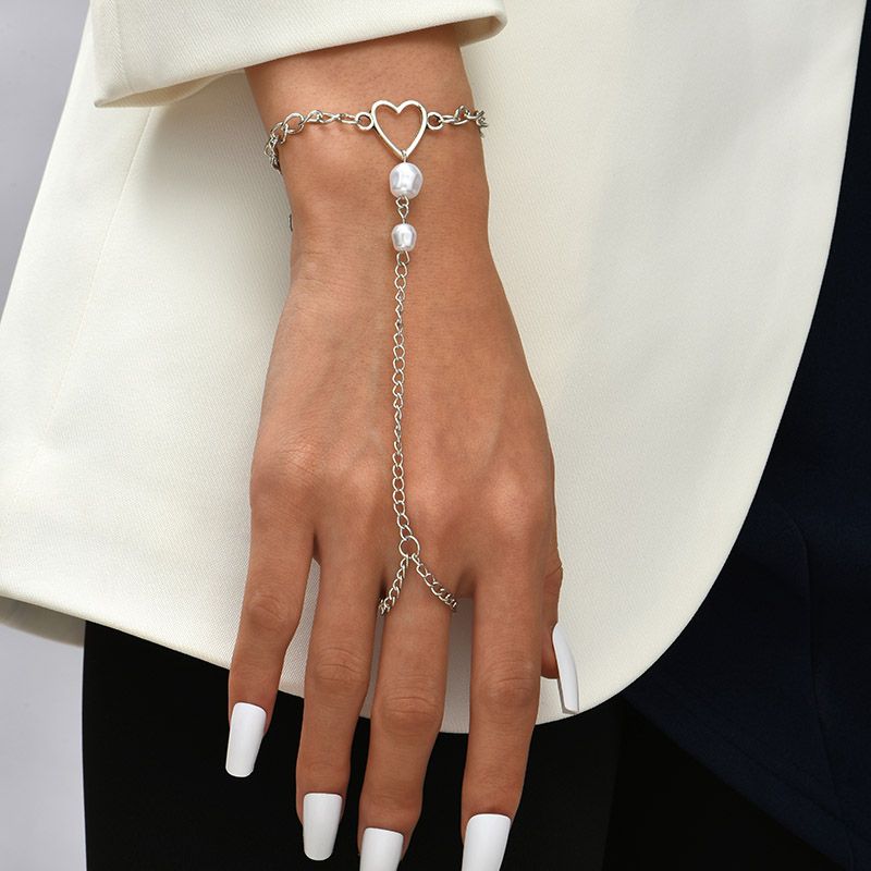 Style Simple Géométrique Forme De Cœur Alliage Placage Femmes Bracelets