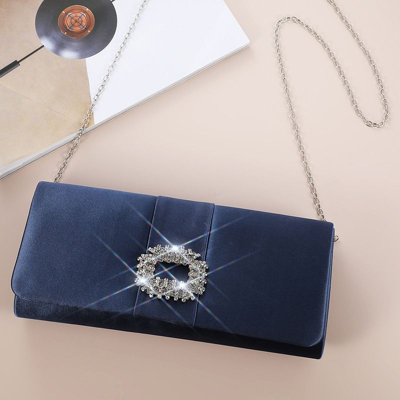 Blue Black Pink Polyester Solid Color Square Evening Bags