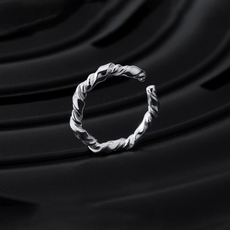 Wholesale Simple Style Twist Copper Plating Silver Plated Rings