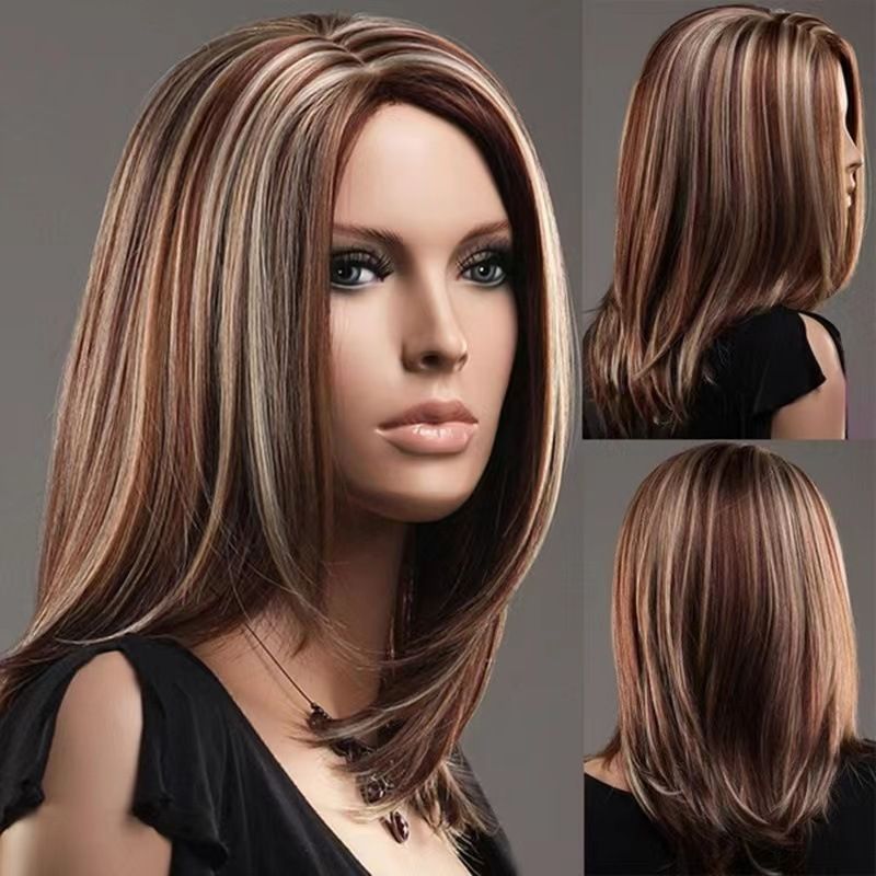 Women's Casual Street High Temperature Wire Centre Parting Short Straight Hair Wigs