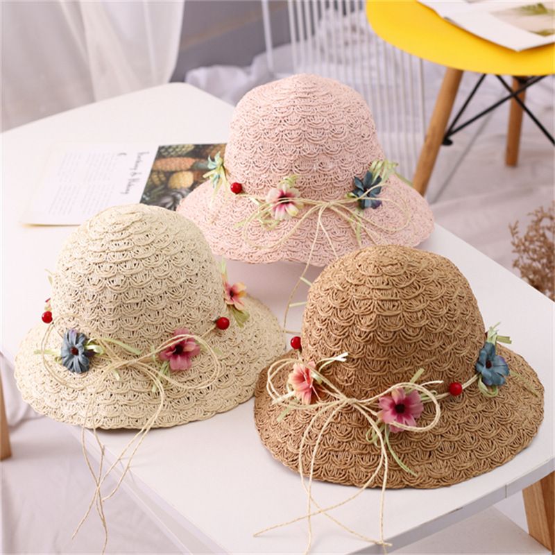 Women's Pastoral Flower Ruffles Bucket Hat