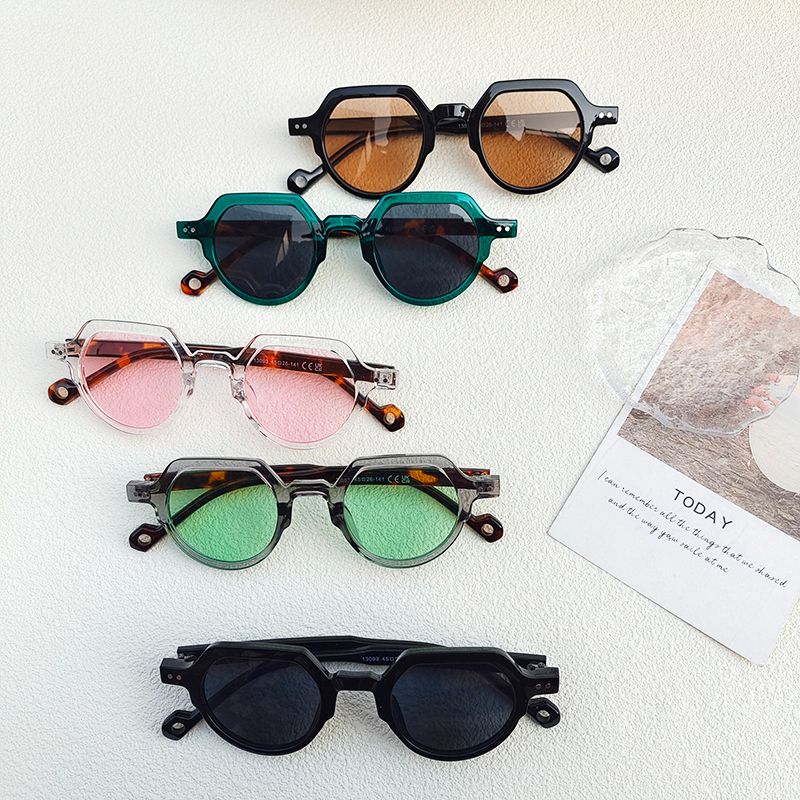 Casual Vacation Color Block Pc Resin Special-Shaped Mirror Full Frame Women's Sunglasses