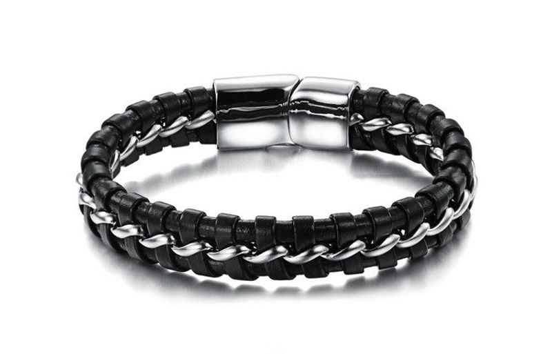 Hip Hop Geométrico Acero Inoxidable Hombres Pulsera