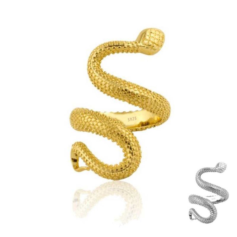 Wholesale Simple Style Cool Style Snake Copper Plating Open Rings