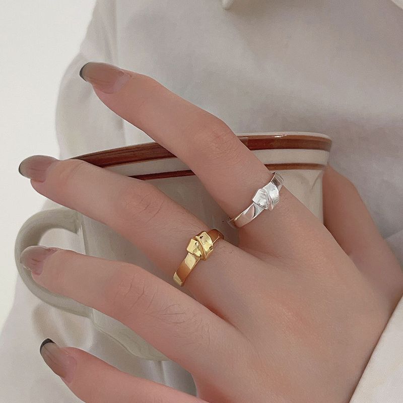 Sterling Silver Simple Style Knot Open Rings
