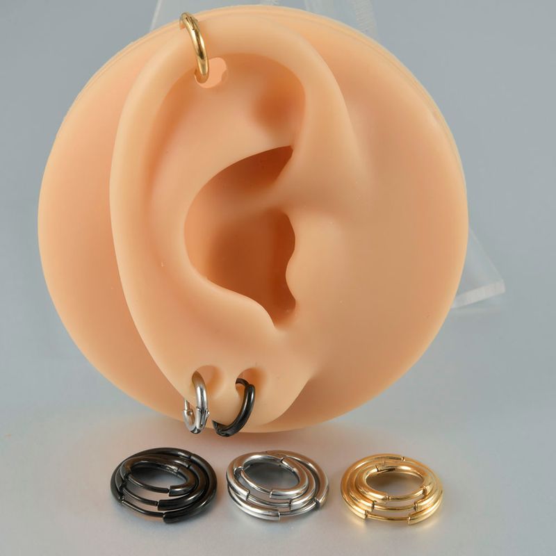1 Pair Casual Simple Style Classic Style Solid Color Plating Stainless Steel Ear Studs