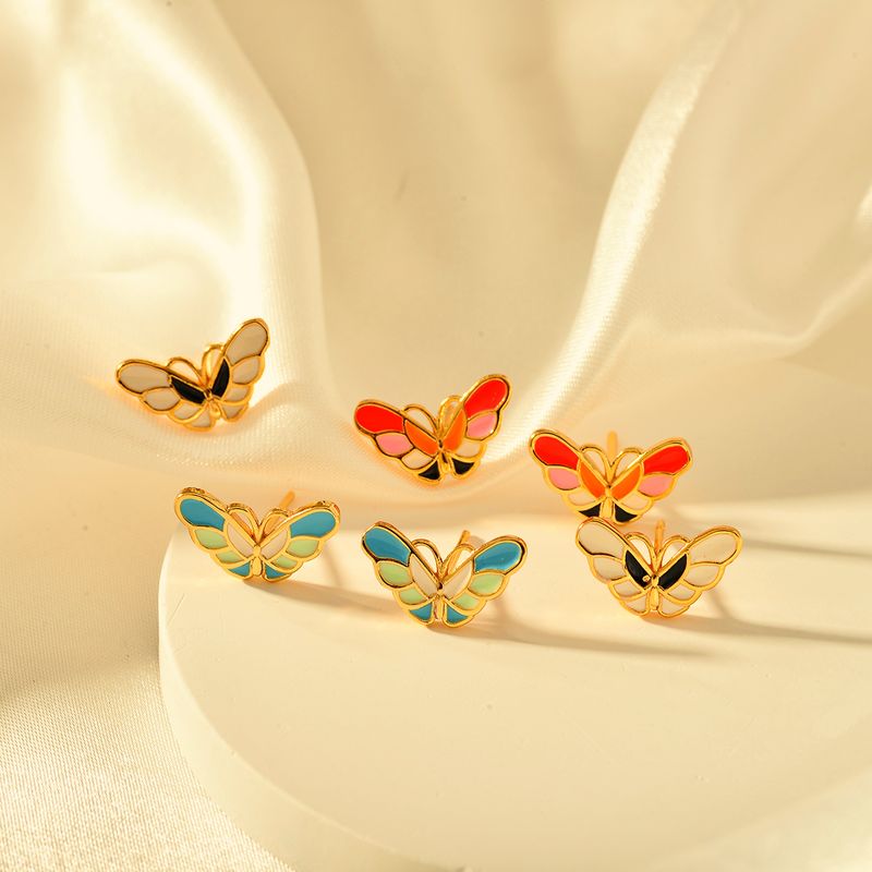 1 Pair Elegant Butterfly Copper Ear Studs