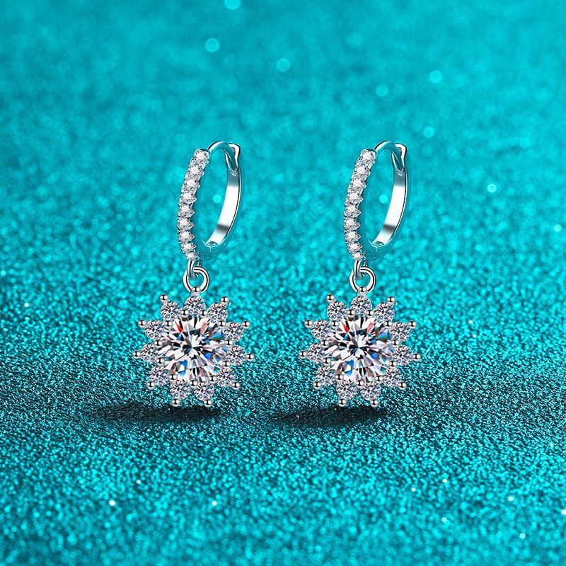 Sterling Silver Elegant Flower Gra Plating Drop Earrings